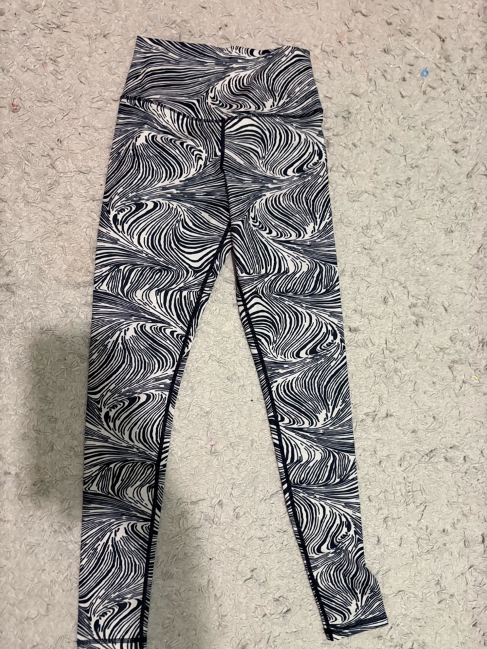 Glyder Black and White Swirl High-Waist Leggings